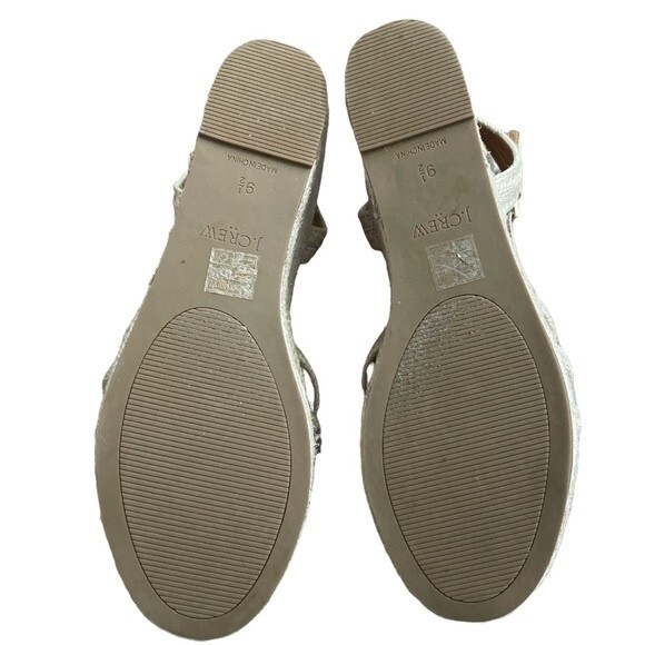 J.Crew Strappy Raffia Espadrilles Platform Wedges Sandals Size 9.5 Shoes - Picture 5 of 7